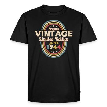Original June 1944 Vintage 1944 Birthday 1944 - Men's Premium Organic T-Shirt - black - Front - Nico (187cm)