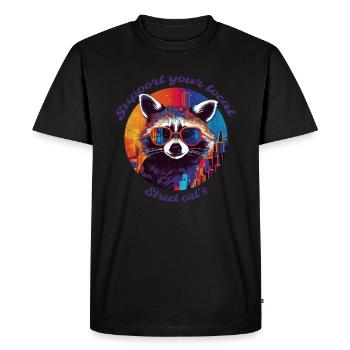 Chats Des Rues, Raton Laveur, Local, Cadeau, Chat - T-shirt Premium bio Homme - noir - Devant - Nico (187cm)