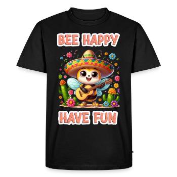Bee Happy - Amusez-vous bien 1 - T-shirt Premium bio Homme - noir - Devant - Nico (187cm)