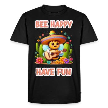 Bee Happy - Amusez-vous 6 - T-shirt Premium bio Homme - noir - Devant - Nico (187cm)