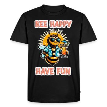 Bee Happy - Amusez-vous 3 - T-shirt Premium bio Homme - noir - Devant - Nico (187cm)