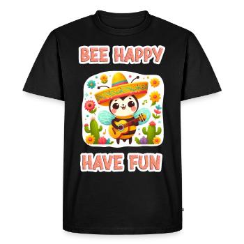 Bee Happy - Amusez-vous 7 - T-shirt Premium bio Homme - noir - Devant - Nico (187cm)