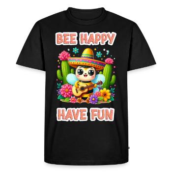 Bee Happy - Amusez-vous 2 - T-shirt Premium bio Homme - noir - Devant - Nico (187cm)