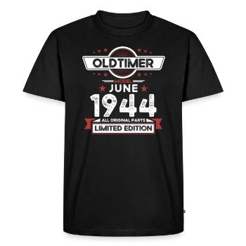 Millésime Juin 1944 Cru 1944 Anniversaire 1944 - T-shirt Premium bio Homme - noir - Devant - Nico (187cm)