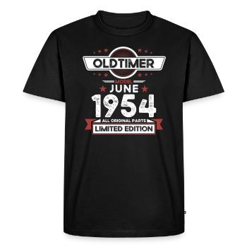 Millésime 1954 Millésime 1954 70ème anniversaire Juin - T-shirt Premium bio Homme - noir - Devant - Nico (187cm)