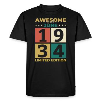 Original Juin 1934 Millésime 1934 Anniversaire 1934 - T-shirt Premium bio Homme - noir - Devant - Nico (187cm)