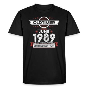 Millésime Juin 1989 Millésime 1989 35ème Anniversaire 89 - T-shirt Premium bio Homme - noir - Devant - Nico (187cm)