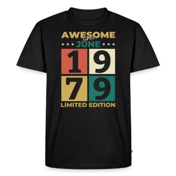 Original Juin 1979 Millésime 1979 Anniversaire 1979 - T-shirt Premium bio Homme - noir - Devant - Nico (187cm)