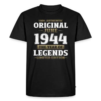 Original June 1944 Vintage 1944 Birthday 1944 - Men's Premium Organic T-Shirt - black - Front - Nico (187cm)