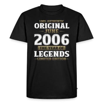 Original Juin 2006 Millésime 2006 Anniversaire 2006 - T-shirt Premium bio Homme - noir - Devant - Nico (187cm)