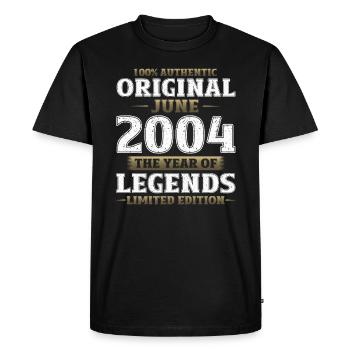 Original Juin 2004 Millésime 2004 Anniversaire 2004 - T-shirt Premium bio Homme - noir - Devant - Nico (187cm)