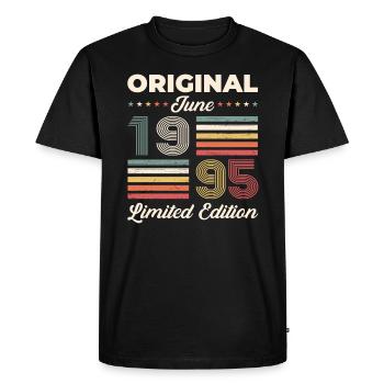 Original juin 1995 Né en 1995 29e anniversaire 95 - T-shirt Premium bio Homme - noir - Devant - Nico (187cm)