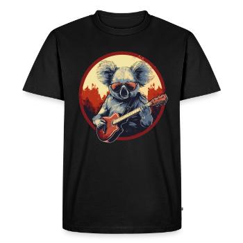 Musique, Koala, Guitare, Lunettes De Soleil, Cadeau - T-shirt Premium bio Homme - noir - Devant - Nico (187cm)