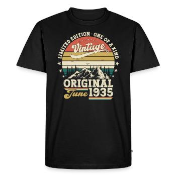 Original 1935 Vintage 1935 Birthday 1935 - Men's Premium Organic T-Shirt - black - Front - Nico (187cm)