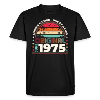 Original Juin 1975 Millésime 1975 Anniversaire 1975 - T-shirt Premium bio Homme - noir - Devant - Nico (187cm)
