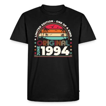 Original juin 1994 Né en 1994 30e anniversaire 94 - T-shirt Premium bio Homme - noir - Devant - Nico (187cm)