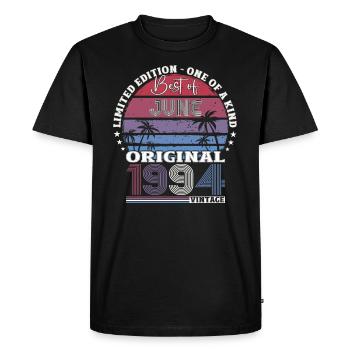 Original juin 1994 Né en 1994 30e anniversaire 94 - T-shirt Premium bio Homme - noir - Devant - Nico (187cm)