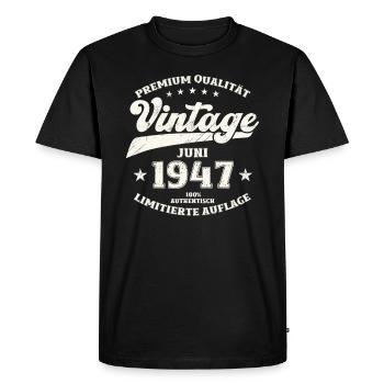 Original Juin 1947 Millésime 1947 Anniversaire 1947 - T-shirt Premium bio Homme - noir - Devant - Nico (187cm)