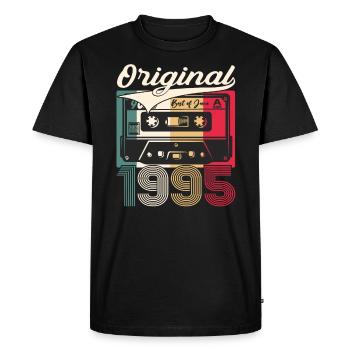 Cassette Juin 1995 Millésime 1995 29ème Anniversaire 95 - T-shirt Premium bio Homme - noir - Devant - Nico (187cm)