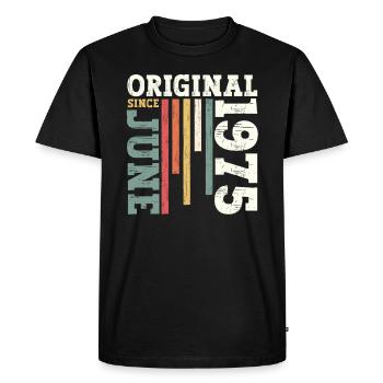 Original Juin 1975 Millésime 1975 Anniversaire 1975 - T-shirt Premium bio Homme - noir - Devant - Nico (187cm)