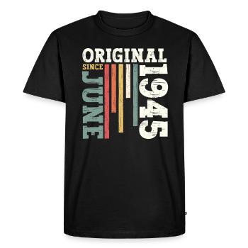 Original Juin 1945 Millésime 1945 Anniversaire 1945 - T-shirt Premium bio Homme - noir - Devant - Nico (187cm)