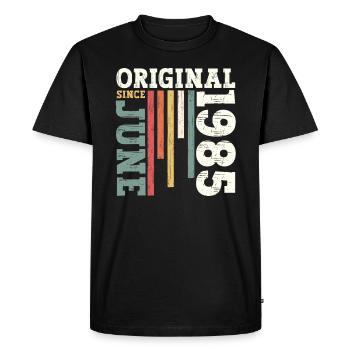 Original Juni 1985 Jahrgang 1985 Geburtstag 1985 - Männer Premium Bio T-Shirt - Schwarz - Vorne - Nico (187cm)