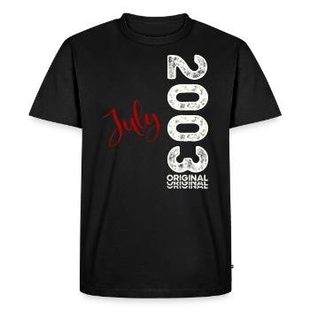 21ème anniversaire Légende Juillet 2003 Millésime 2003 - T-shirt Premium bio Homme - noir - Devant - Nico (187cm)