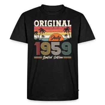 65th Birthday, Born 1959 ORIGINAL 1959 - Men's Premium Organic T-Shirt - black - Front - Nico (187cm)