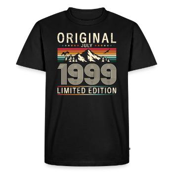25ème Anniversaire Légendaire Juillet 1999 Millésime 1999 - T-shirt Premium bio Homme - noir - Devant - Nico (187cm)