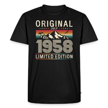 Original 1958 Vintage 1958 Birthday 1958 - Men's Premium Organic T-Shirt - black - Front - Nico (187cm)