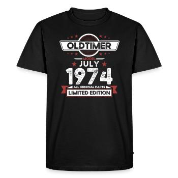 50th Birthday Classic Car July 1974 Vintage 1974 - Men's Premium Organic T-Shirt - black - Front - Nico (187cm)