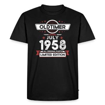 66ème anniversaire Voiture de collection Juillet 1958 Millésime 1958 - T-shirt Premium bio Homme - noir - Devant - Nico (187cm)