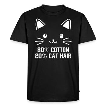 80% Coton 20% Poils de chat Drôles de chats Dictons - T-shirt Premium bio Homme - noir - Devant - Nico (187cm)