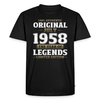 Original 1958 Vintage 1958 Birthday 1958 - Men's Premium Organic T-Shirt - black - Front - Nico (187cm)