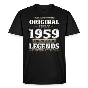 65th Birthday, Born 1959 ORIGINAL 1959 - Men's Premium Organic T-Shirt - black - Front - Nico (187cm)