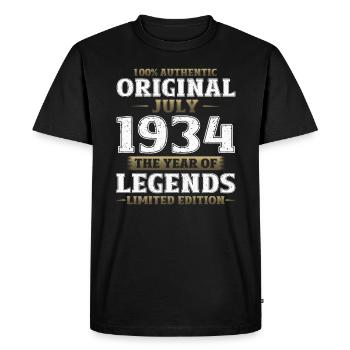 90th Birthday Original July 1934 Born 1934 - Men's Premium Organic T-Shirt - black - Front - Nico (187cm)