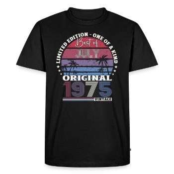50. Geburtstag Original Juli 1975 Jahrgang 1975 - Männer Premium Bio T-Shirt - Schwarz - Vorne - Nico (187cm)