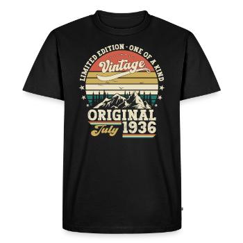 88e anniversaire Original juillet 1936 Né en 1936 - T-shirt Premium bio Homme - noir - Devant - Nico (187cm)