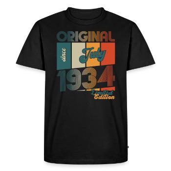 90th Birthday Original July 1934 Born 1934 - Men's Premium Organic T-Shirt - black - Front - Nico (187cm)