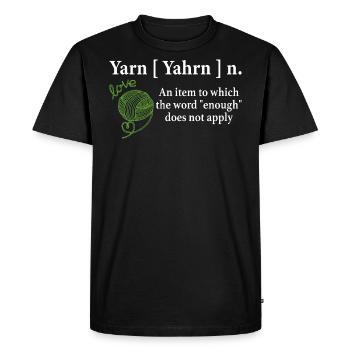 Yarn Noun definition Funny Knitting crochet knitti - Men's Premium Organic T-Shirt - black - Front - Nico (187cm)