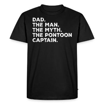 Dad Man Myth Pontoon Captain Funny Pontoon Captain - Men's Premium Organic T-Shirt - black - Front - Nico (187cm)