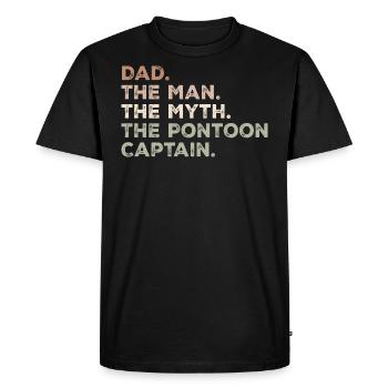 Dad Man Myth Pontoon Captain Funny Pontoon Captain - Men's Premium Organic T-Shirt - black - Front - Nico (187cm)