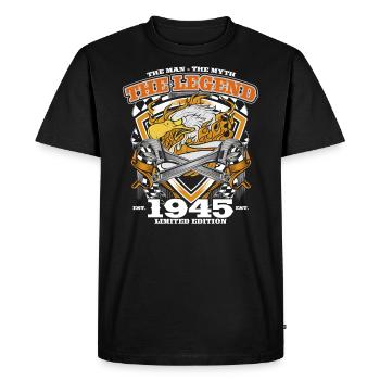 80th Birthday Original Vintage 1945 Artisan - Men's Premium Organic T-Shirt - black - Front - Nico (187cm)