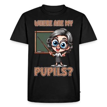 Where are my pupils? - Men's Premium Organic T-Shirt - black - Front - Nico (187cm)