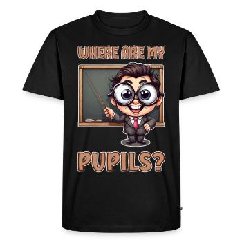 Where are my pupils? - Men's Premium Organic T-Shirt - black - Front - Nico (187cm)