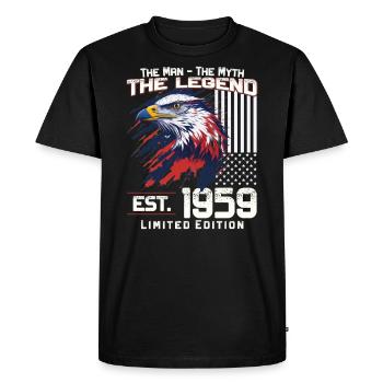 65ème Anniversaire Année 1959 Millésime 1959 Légende - T-shirt Premium bio Homme - noir - Devant - Nico (187cm)