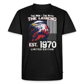 54ème Anniversaire Année 1970 Millésime 1970 Légende - T-shirt Premium bio Homme - noir - Devant - Nico (187cm)