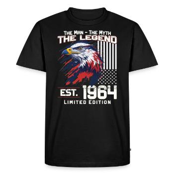 60. Geburtstag Baujahr 1964 Jahrgang 1964 Legende - Männer Premium Bio T-Shirt - Schwarz - Vorne - Nico (187cm)