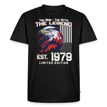45th Birthday Year 1979 Vintage 1979 Legend - Men's Premium Organic T-Shirt - black - Front - Nico (187cm)