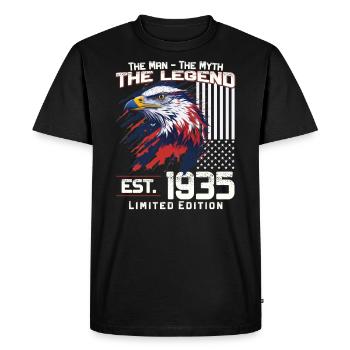 90ème Anniversaire Année 1935 Cru 1935 Légende - T-shirt Premium bio Homme - noir - Devant - Nico (187cm)